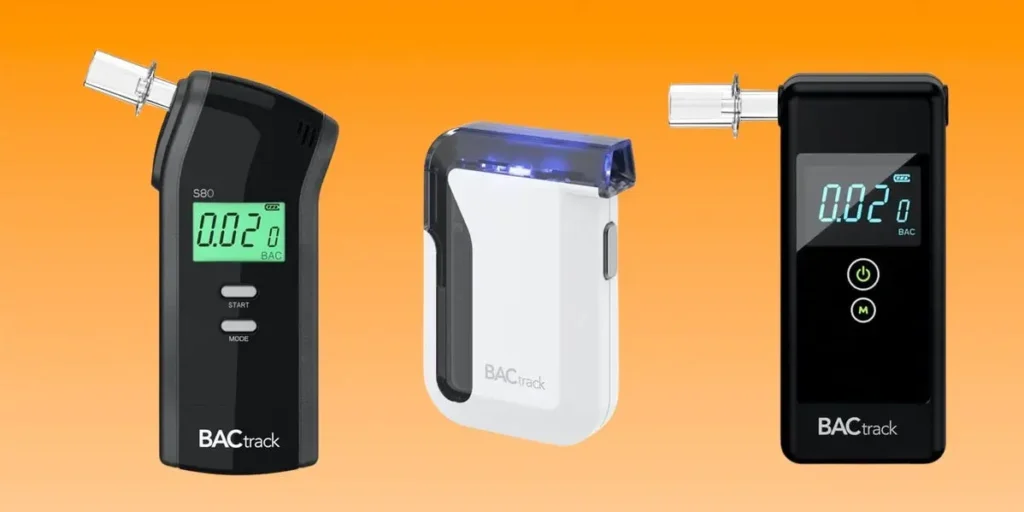 Breathalyzer devices from BACtrack displaying blood alcohol content readings, relevant to DWI legal processes and obtaining breathalyzer records in Texas.
