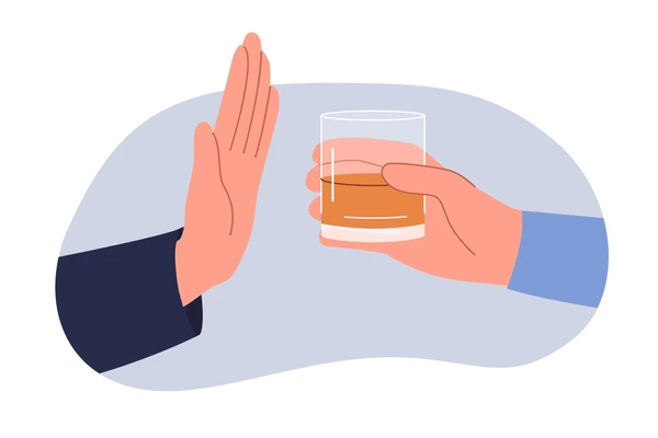 Person rejecting a drink offered by another, symbolizing the importance of making responsible choices regarding alcohol and driving, relevant to DUI laws in Texas.