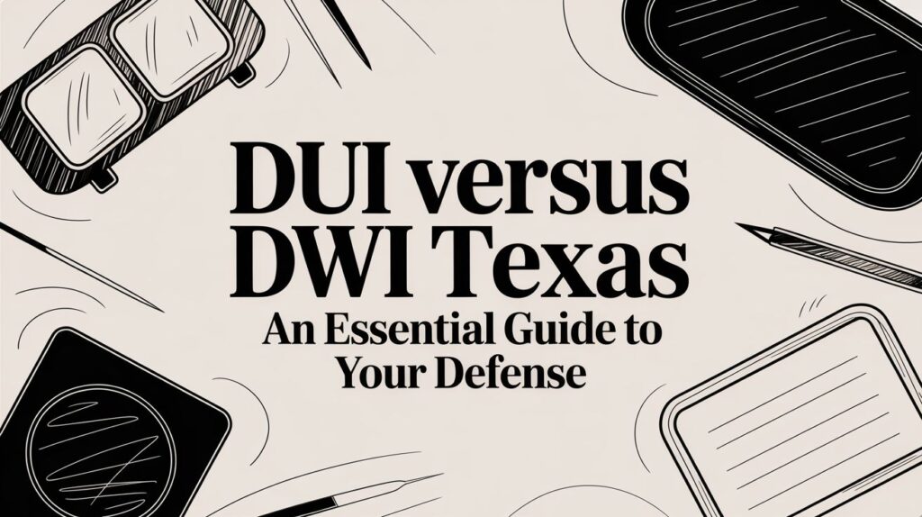 DUI versus DWI Texas guide featuring legal terminology and defense resources, emphasizing the distinction between DUI and DWI in Texas law.