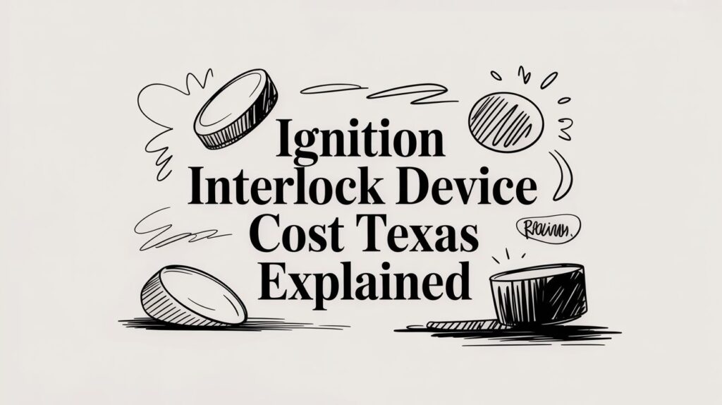 Ignition interlock device cost Texas explained, illustrated text with graphic elements.